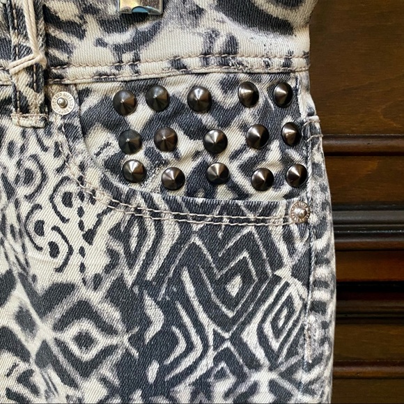 Tribal Studded Low Rise Jean Shorts | 7 - Picture 2 of 8